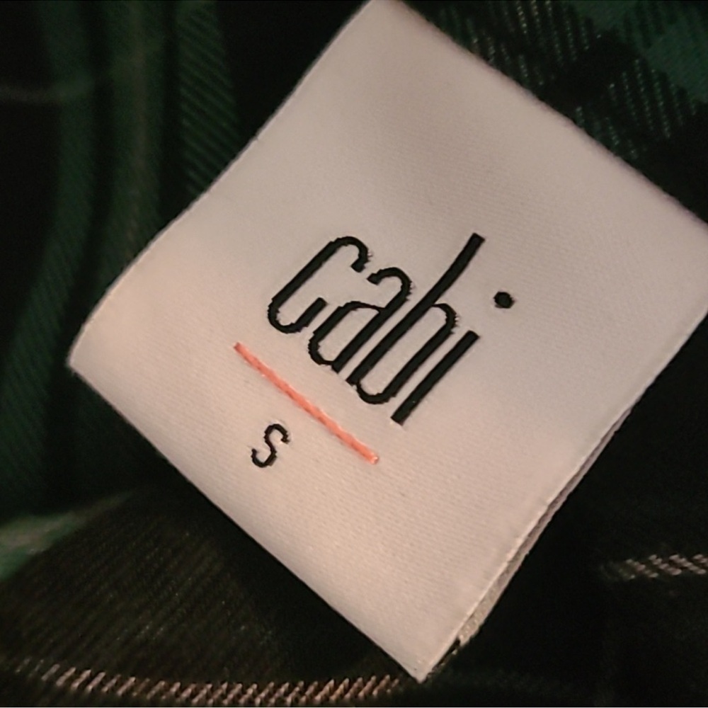 Cabi Big Sur Plaid Shirt Green Navy Blue Size Small - Picture 10 of 11